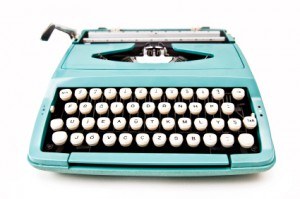 aqua vintage typewriter